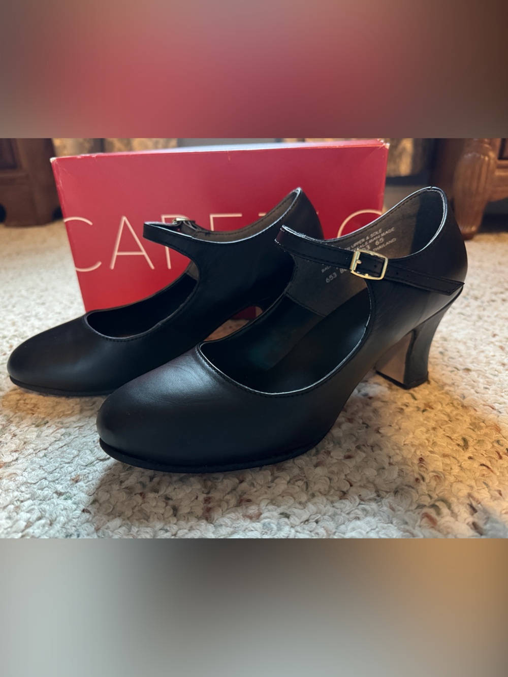 Capezio Black Leather Mary Jane Character Shoes
